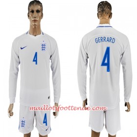 Maillot/Tenue Angleterre Gerarrd 4 Domicile Coupe du monde 2018 Manche Longue